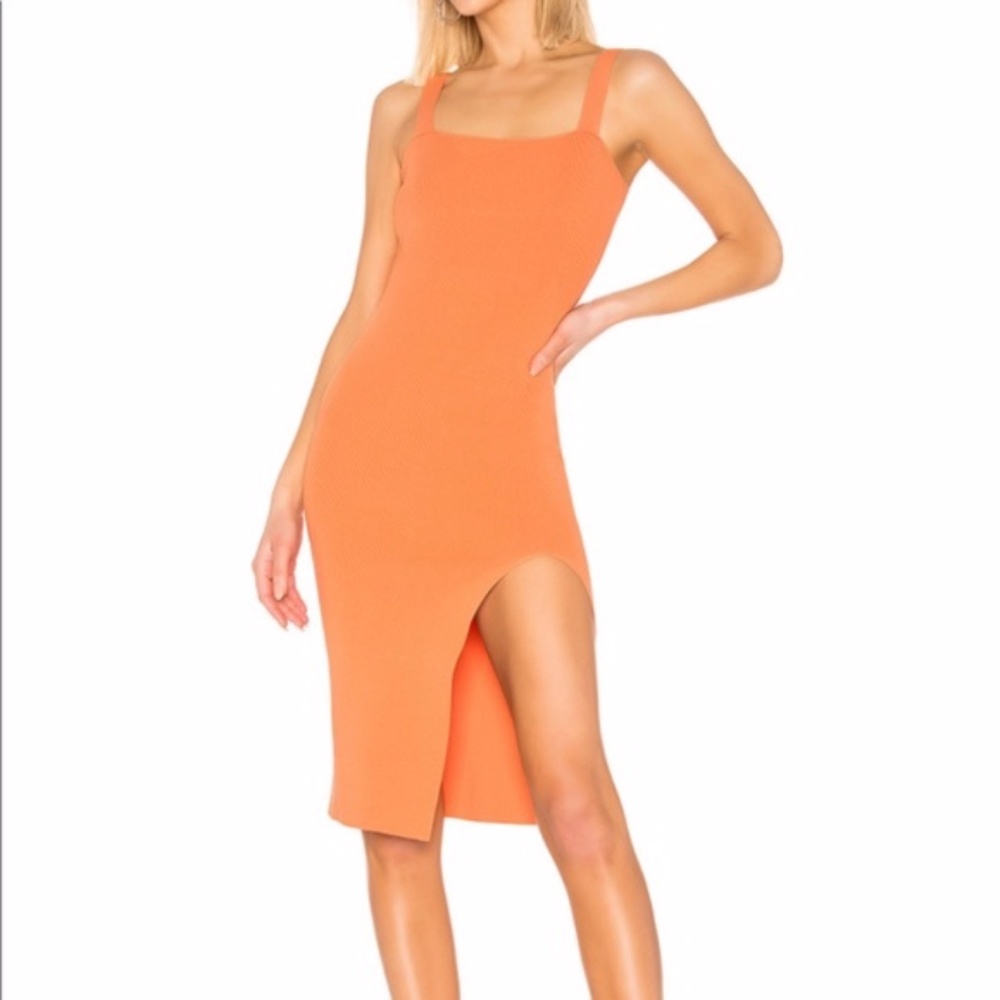 Revolve Superdown Zoe Square Neck XS Dress Orange